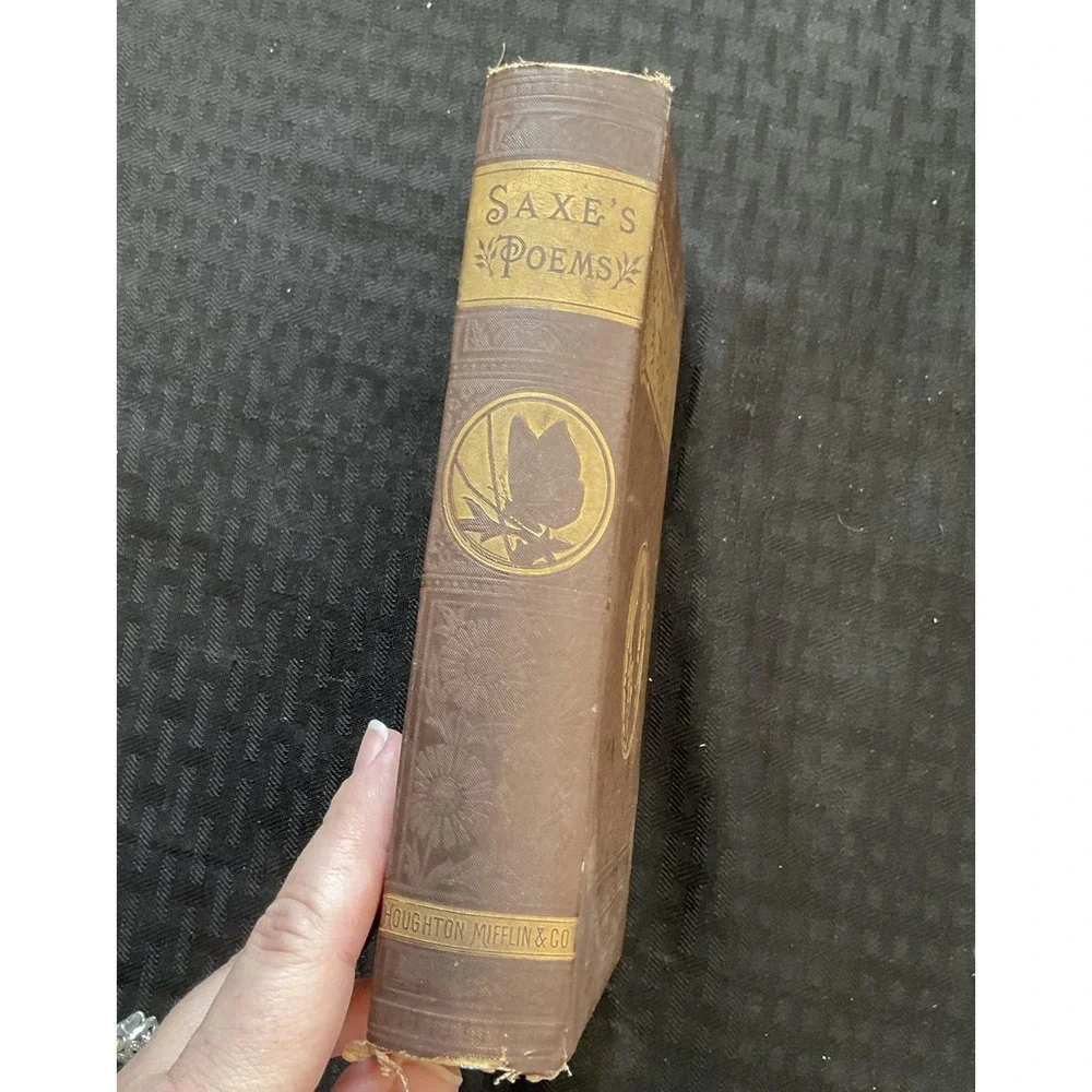 Vintage‎ 1883 John G Saxe Poems Poetical Works Hardcover Houghton Mifflin Book